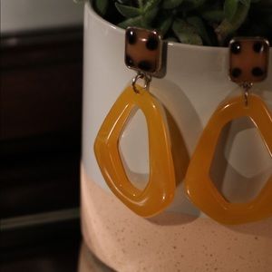 Yellow Resin Earrings